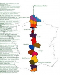 Carte du tracé de la Méridienne Verte
