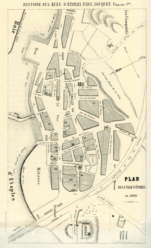 Plan d'Étaples en 1860