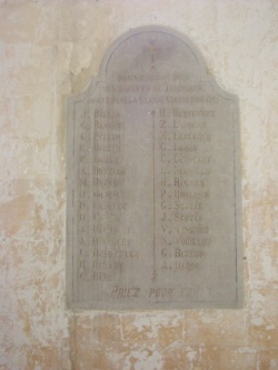 Plaque aux morts de la paroisse de Tatinghem